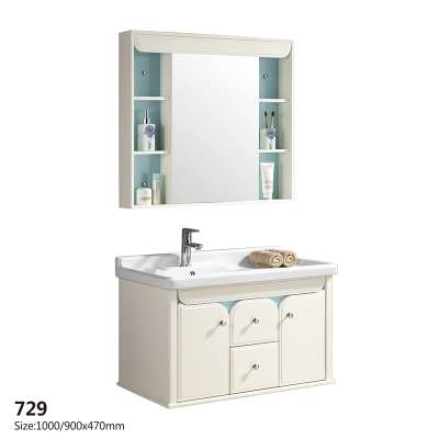 Single Wash Basin Sink PVC Bath Room Cabinet, Bathroom Vanity Furniture